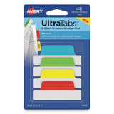Ultra Tabs Repositionable Margin Tabs, 1/5-cut Tabs, Assorted Primary Colors, 2.5" Wide, 48/pack