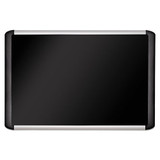 Black Fabric Bulletin Board, 36 X 48, Silver/black
