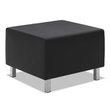 Vl860 Series Leather Ottoman, 25w X 25d X 18h, Black/silver