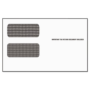 1099 Double Window Envelope, Commercial Flap, Self-adhesive Closure, 5.63 X 9.5, White, 24/pack