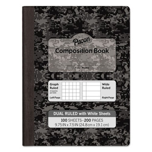 Composition Book, Wide/legal Rule, Black Cover, 9.75 X 7.5, 100 Sheets