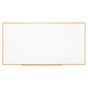 Dry-erase Board, Melamine, 96 X 48, White, Oak-finished Frame
