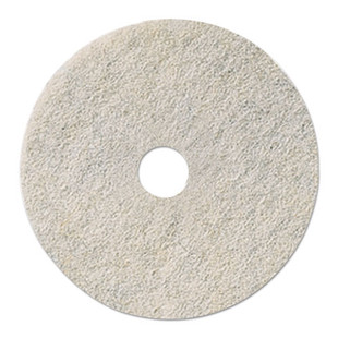 Natural White Burnishing Floor Pads, 19" Diameter, 5/carton