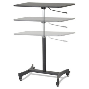 High Rise Mobile Adjustable Sit-stand Workstation, 30.75w X 22d X 44h, Black