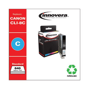 Remanufactured Cyan Ink, Replacement For Canon Cli8c (0621b002), 640 Page Yield
