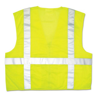 Luminator Safety Vest, Lime Green W/stripe, Medium