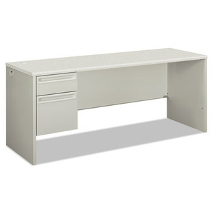 38000 Series Single Pedestal Credenza, 72w X 24d X 29.5h, Left, Silver/gray