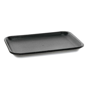 Supermarket Tray, #2s, 1-compartment, 8.2 X 5.7 X 0.65, Black, 500/carton