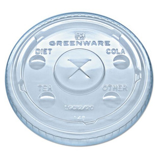 Greenware Cold Drink Lids, Fits 9, 12, 20 Oz Cups, Clear, 1000/carton