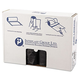 High-density Interleaved Commercial Can Liners, 45 Gal, 12 Microns, 40" X 48", Black, 250/carton