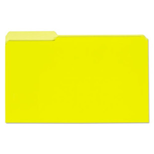 Interior File Folders, 1/3-cut Tabs, Legal Size, Yellow, 100/box