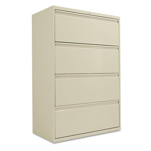 Four-drawer Lateral File Cabinet, 36w X 18d X 52.5h, Putty