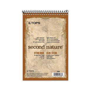 Second Nature Recycled Notebooks, Gregg Rule, 6 X 9, White, 80 Sheets