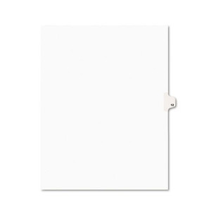 Preprinted Legal Exhibit Side Tab Index Dividers, Avery Style, 10-tab, 12, 11 X 8.5, White, 25/pack