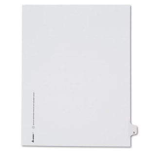 Preprinted Legal Exhibit Side Tab Index Dividers, Allstate Style, 10-tab, 3, 11 X 8.5, White, 25/pack