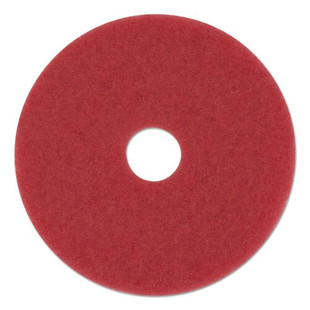 Buffing Floor Pads, 13" Diameter, Red, 5/carton