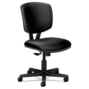 Volt Series Leather Task Chair With Synchro-tilt, Supports Up To 250 Lbs., Black Seat/black Back, Black Base