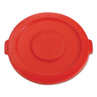 Round Flat Top Lid, For 32 Gal Round Brute Containers, 22.25" Diameter, Red