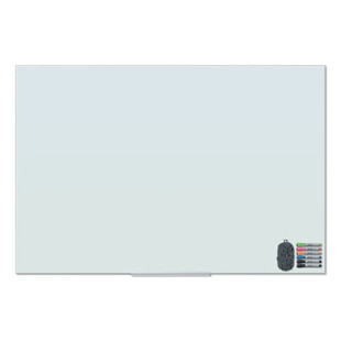 Floating Glass Dry Erase Board, 72 X 48, White