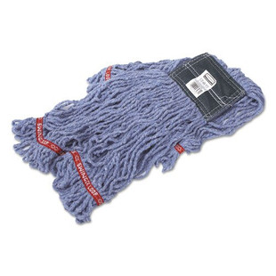 Swinger Loop Shrinkless Mop Heads, Cotton/synthetic, Blue, Medium