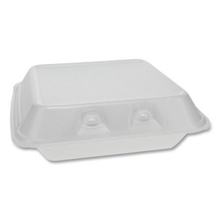 Smartlock Foam Hinged Containers, Small, 7.5 X 8 X 2.63, 1-compartment, White, 150/carton