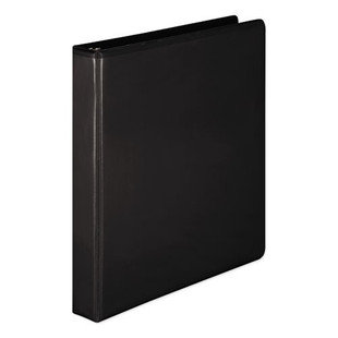 Heavy-duty Round Ring View Binder With Extra-durable Hinge, 3 Rings, 1" Capacity, 11 X 8.5, Black