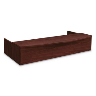 Foundation Reception Station With Bow Front, 72w X 36d X 14.25h, Mahogany