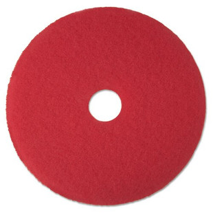 Low-speed Buffer Floor Pads 5100, 16" Diameter, Red, 5/carton