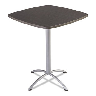 Iland Table, Contour, Square Bistro Style, 36" X 36" X 42", Gray Walnut/silver