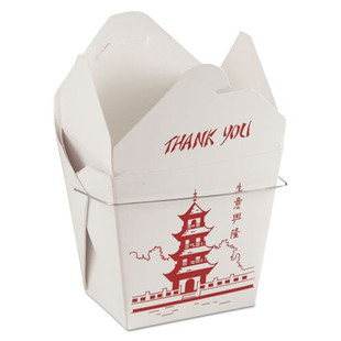 Microwavable Food Box With Handle, Paperboard, White, 32 Oz, 450/carton