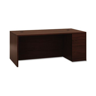 10500 Series "l" Single Pedestal Desk, Right Full-height Ped, 72w X 36d X 29.5h, Mahogany