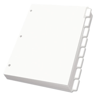 Custom Label Tab Dividers With Self-adhesive Tab Labels, 8-tab, 11 X 8.5, White, 25 Sets