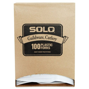 Guildware Extra Heavy Weight Plastic Forks, White, 100/box