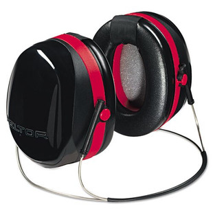 E·a·r Peltor Optime 105 Behind-the-head Earmuffs, 29nrr, Red/black