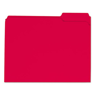 Reinforced Top-tab File Folders, 1/3-cut Tabs, Letter Size, Red, 100/box