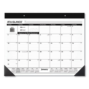 Monthly Refillable Desk Pad, 22 X 17, White, 2021