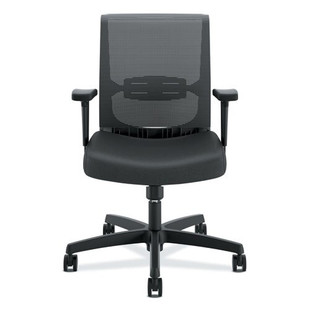 Convergence Mid-back Task Chair With Swivel-tilt Control, Supports Up To 275 Lbs, Vinyl, Black Seat/back, Black Base