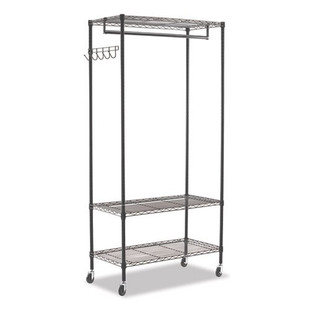 Wire Shelving Garment Rack, 30 Garments, 36w X 18d X 75h, Black