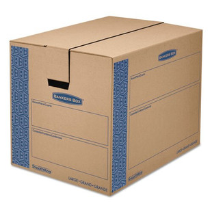 Smoothmove Prime Moving & Storage Boxes, Regular Slotted Container (rsc), 24" X 18" X 18", Brown Kraft/blue, 6/carton