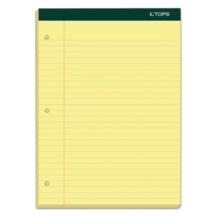 Double Docket Ruled Pads, Wide/legal Rule, 8.5 X 11.75, Canary, 100 Sheets, 6/pack