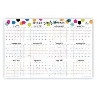Ampersand Dots Laminated Wall Calendar, 36 X 24, 2021; 2020-2021