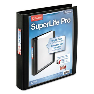 Superlife Pro Easy Open Clearvue Locking Slant-d Ring Binder, 3 Rings, 1.5" Capacity, 11 X 8.5, Black