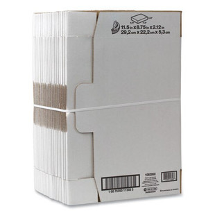 Self-locking Mailing Box, Regular Slotted Container (rsc), 11.5" X 8.75" X 2.13", White, 25/pack