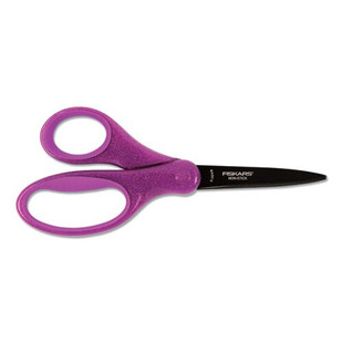 Student Designer Non-stick Scissors, Pointed Tip, 7" Long, 2.75" Cut Length, Randomly Assorted Straight Handles