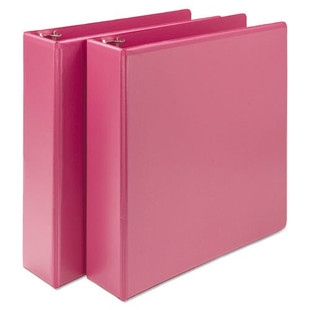 Earth’s Choice Biobased Durable Fashion View Binder, 3 Rings, 2" Capacity, 11 X 8.5, Berry, 2/pack