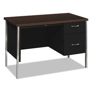 34000 Series Right Pedestal Desk, 45.25w X 24d X 29.5h, Mocha/black