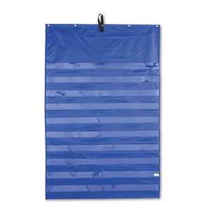 Essential Pocket Chart, Ten Clear And One Storage Pocket, Grommets, Blue, 31 X 42