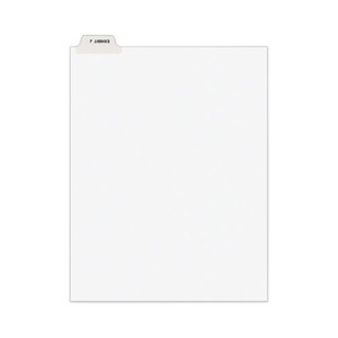 Avery-style Preprinted Legal Bottom Tab Divider, Exhibit J, Letter, White, 25/pk