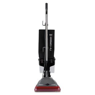 Tradition Upright Vacuum With Dust Cup, 5 Amp, 14 Lb, Gray/red