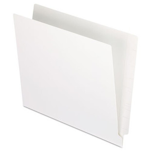 Colored End Tab Folders With Reinforced 2-ply Straight Cut Tabs, Letter Size, White, 100/box